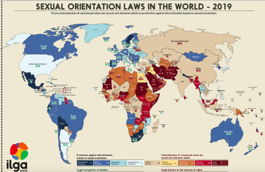 ILGA: illegale essere gay in più di 70 paesi nel mondo